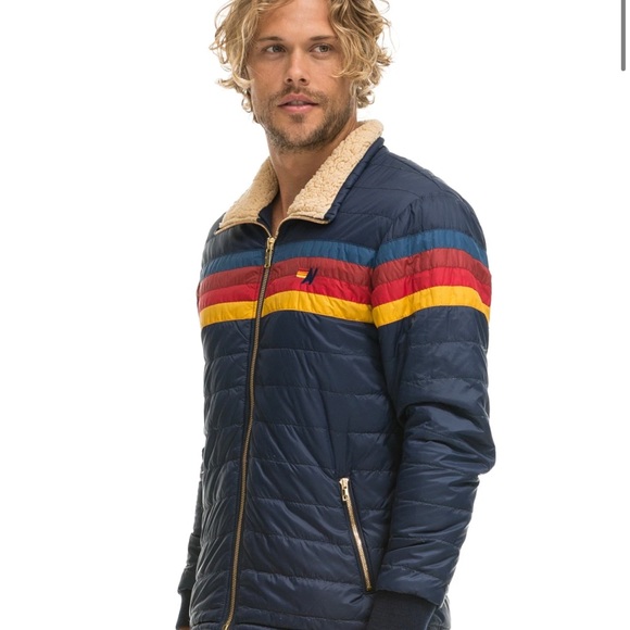 AMAZING LIKE NEW Aviator Nation Mens Navy 4 Stripe Jacket FREE SHIPPING - Picture 5 of 6